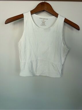 Indigo Luna Store White Ribbed Cropped Tank